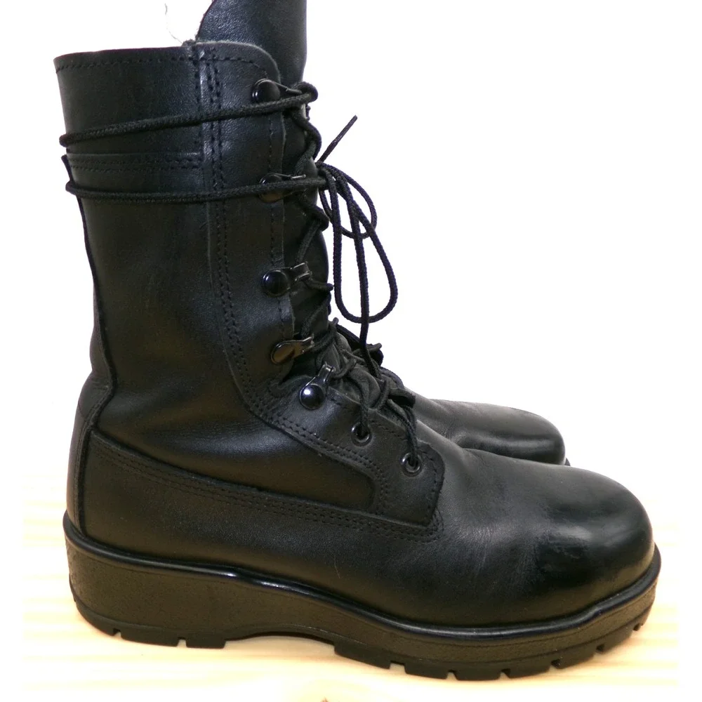 Rocky General Purpose Boots 7.5 EW Black Vibram Sole Steel Toe 808 Navy Inspired